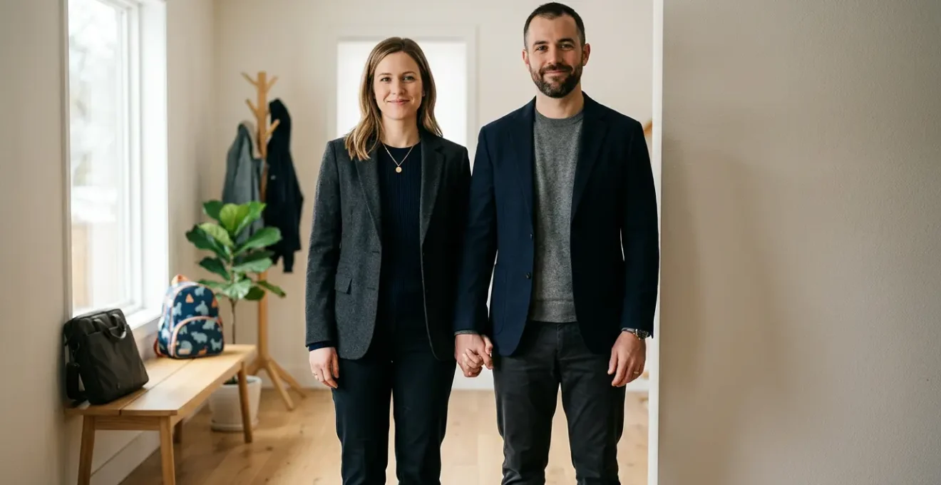 Working parents managing family health and career responsibilities together