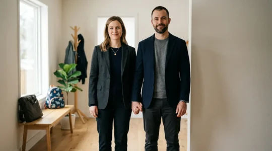Working parents managing family health and career responsibilities together