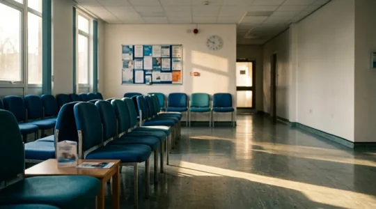 Family navigating healthcare options in an NHS medical desert environment