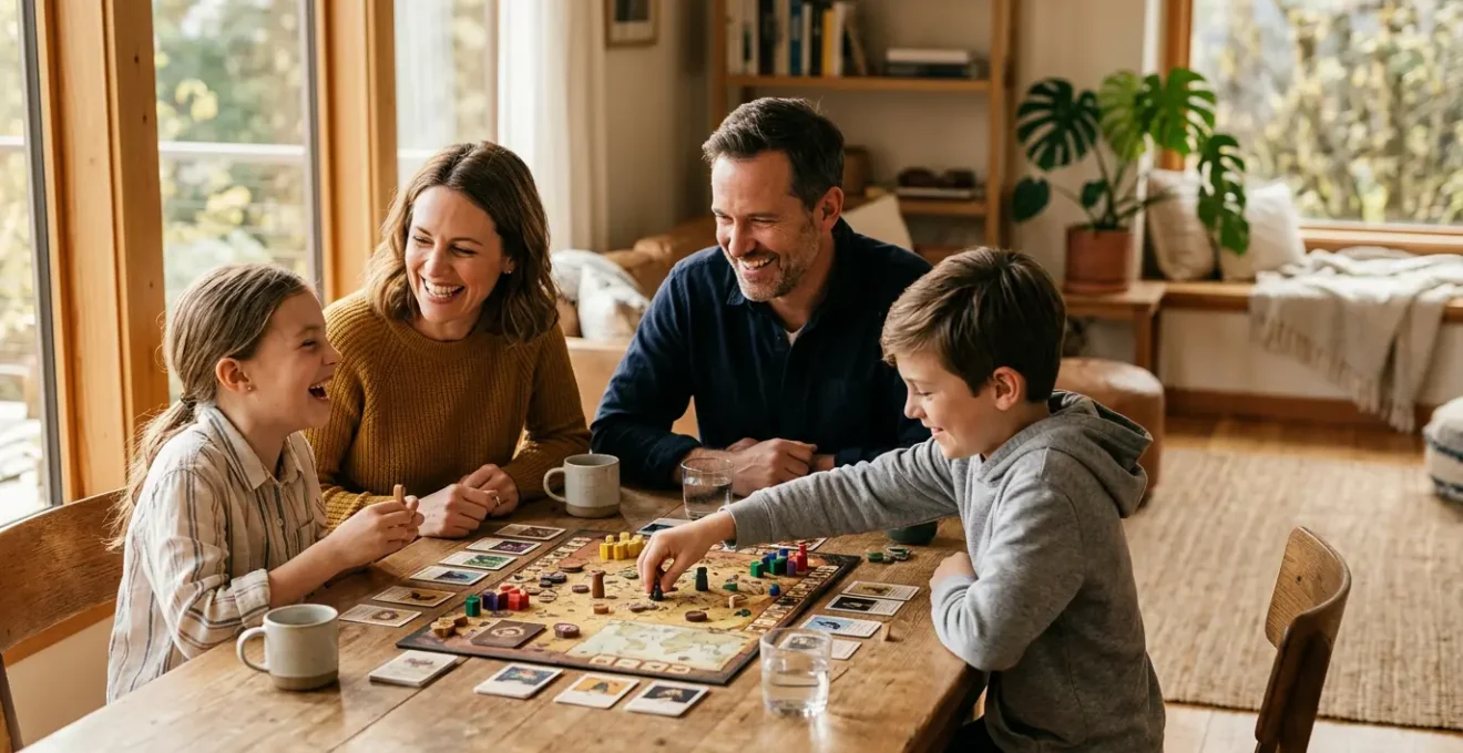 A warm family moment during a phone-free Sunday with genuine connection and engagement