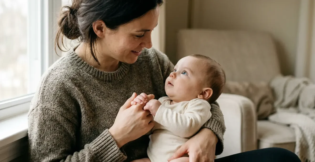 A parent and infant in a moment of quiet connection, symbolizing the foundation of secure attachment