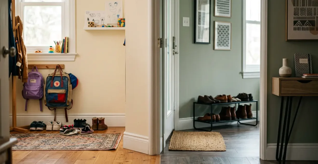 Blended family navigating household boundaries and step-parenting challenges in modern home setting