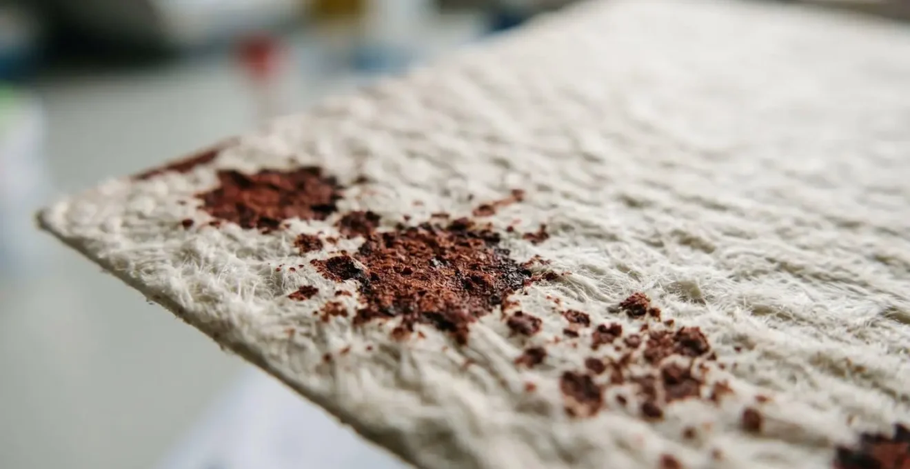Dried blood spot card specimen being prepared for laboratory analysis in newborn screening program
