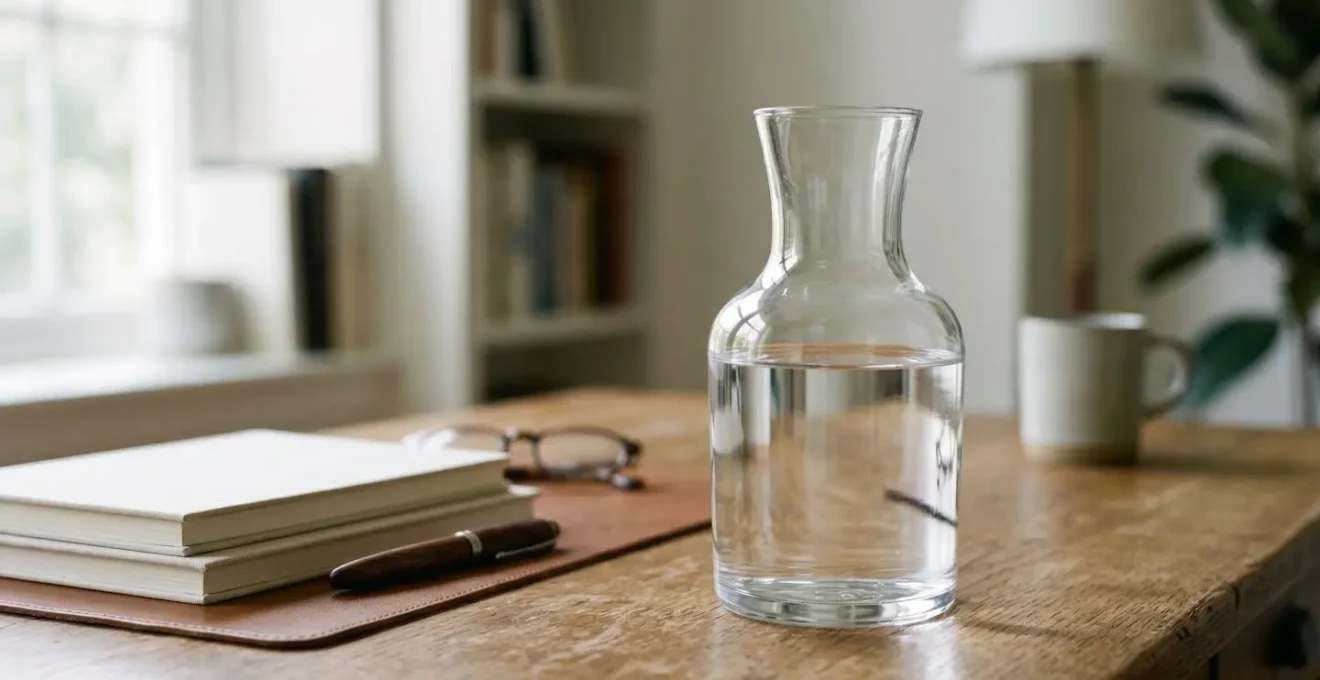 Symbolic composition suggesting the connection between hydration and mental clarity for studying