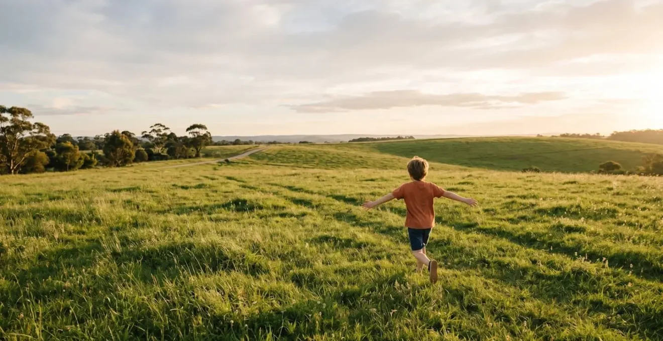 Child playing outdoors in natural sunlight representing myopia prevention through outdoor time