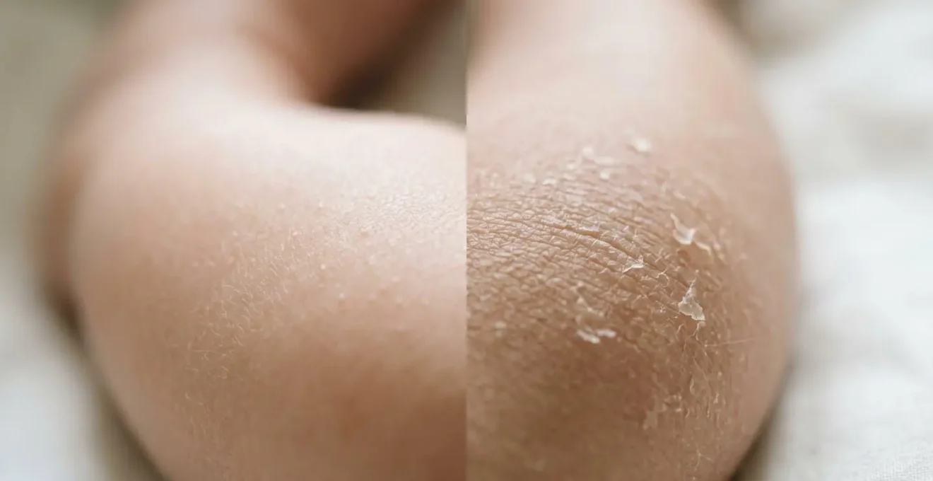 Close-up macro view showing tactile skin texture differences for infant diagnosis